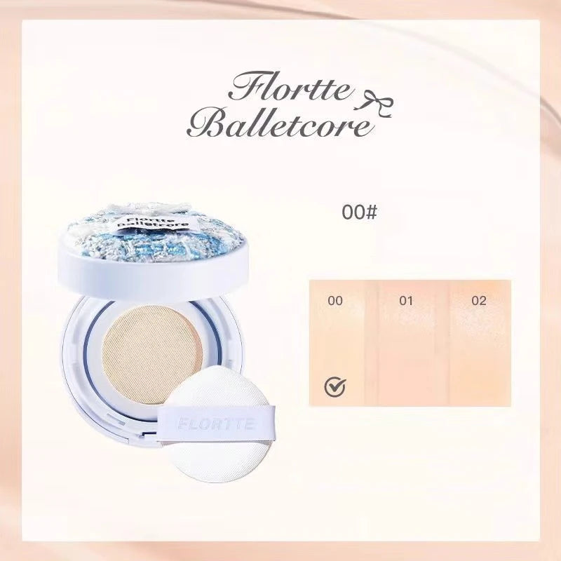 FLORTTE Makeup Base Ballet Soft Vegan Liquid Foundation Air Cushion BB CC Cream Oil Control & Holding Base De Maquillaje