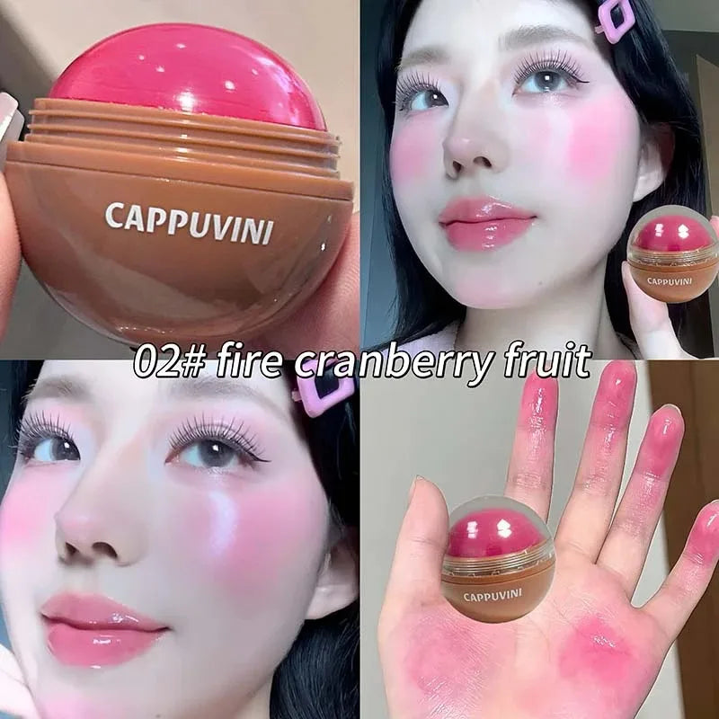 High Pigment Juice Blush Balls Natural Saturation Tint Brightening Moistured Easy Color Rouge Silky Blusher Cream Contour Makeup