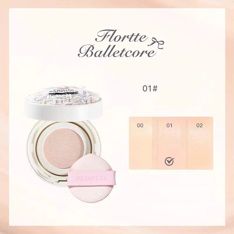 FLORTTE Makeup Base Ballet Soft Vegan Liquid Foundation Air Cushion BB CC Cream Oil Control & Holding Base De Maquillaje