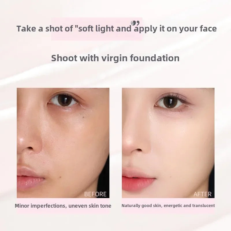 FLORTTE Makeup Base Ballet Soft Vegan Liquid Foundation Air Cushion BB CC Cream Oil Control & Holding Base De Maquillaje