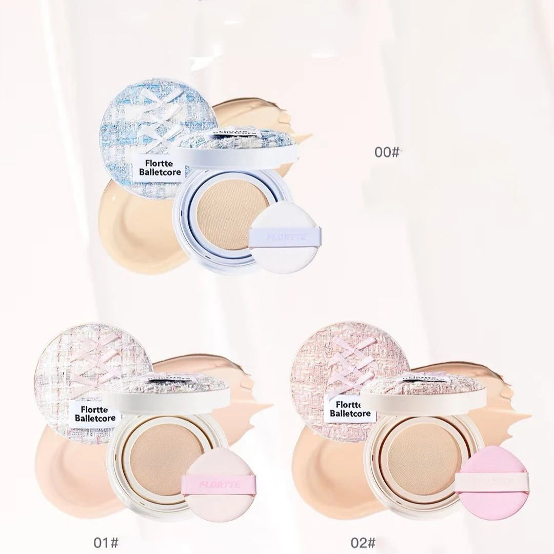 FLORTTE Makeup Base Ballet Soft Vegan Liquid Foundation Air Cushion BB CC Cream Oil Control & Holding Base De Maquillaje