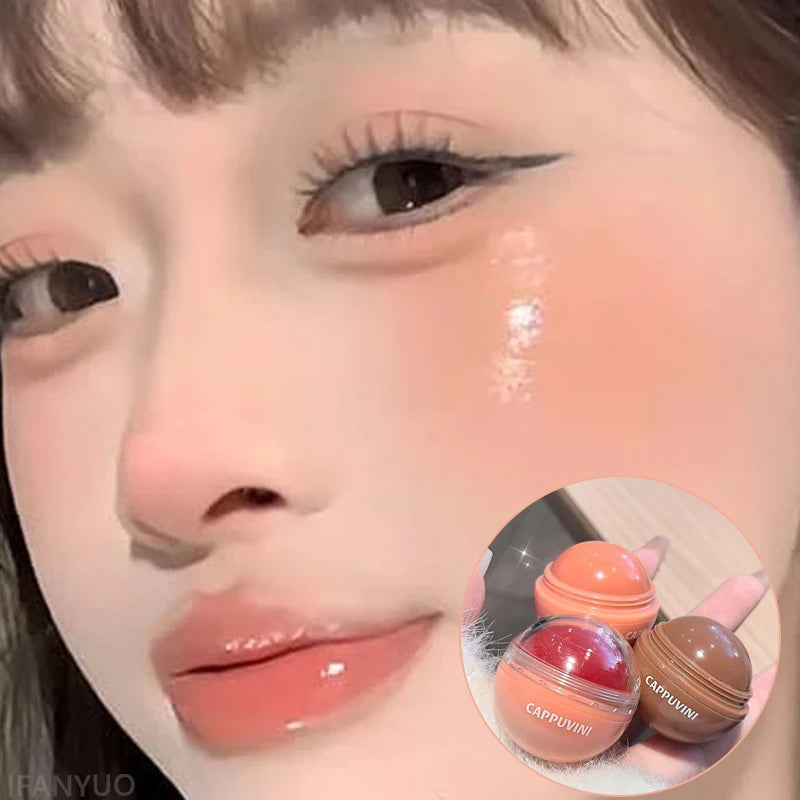 High Pigment Juice Blush Balls Natural Saturation Tint Brightening Moistured Easy Color Rouge Silky Blusher Cream Contour Makeup