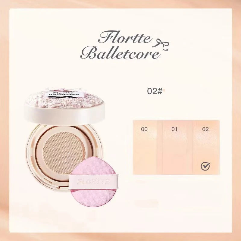 FLORTTE Makeup Base Ballet Soft Vegan Liquid Foundation Air Cushion BB CC Cream Oil Control & Holding Base De Maquillaje